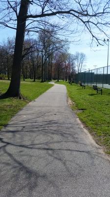 Walking trail around the park