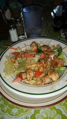 Chicken speedie salad. Good flavor and tender chicken.