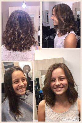 LOB (long Bob) with some dimensional color and beachy curls!