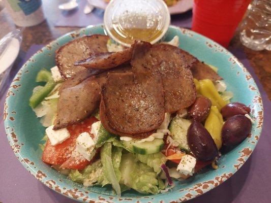 Greek salad with gyro