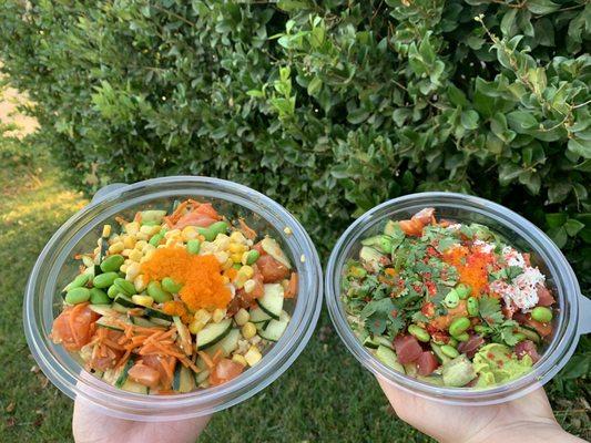 Colorful poke bowls!