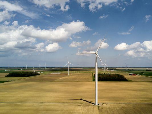 MetroUAV drone inspection of windmills in Michigan