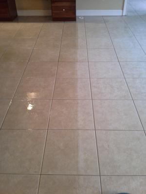 Tile & Grout Cleaning Before & After Photo.