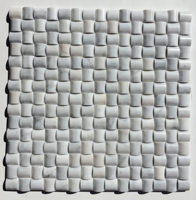 Carrara White 3D bread pattern mosaic, polished
 IN STOCK