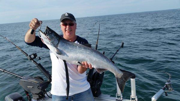 Port Washington-King Salmon with lamprey attached