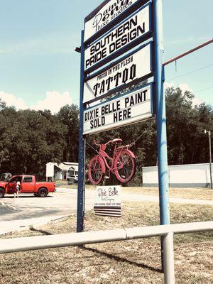 Find the pink bike off Hwy 44 by Apopka Marine.