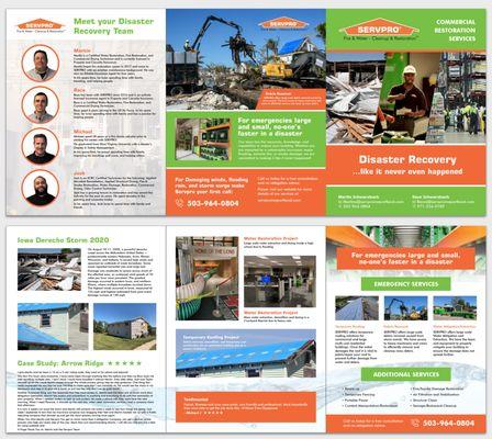 Servpro Portland 2022 Oregon Document Redesign - Six Page fold to 8.5 x 11 in tri-fold