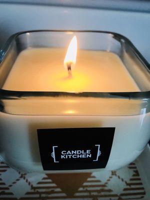 My new candle burning and smelling delightful!