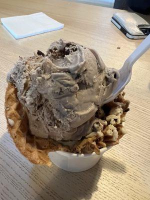 Cookies and Cream waffle bowl