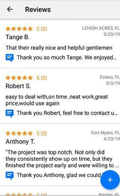 Actual reviews from Expert Security customers.  As you can see, Expert Security is focused on satisfying customers.