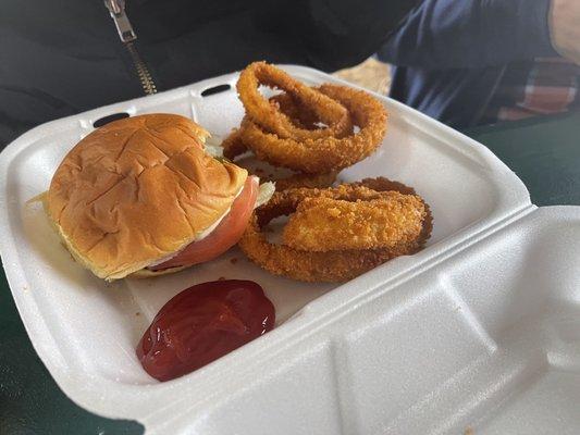 Burger , Onion Rings