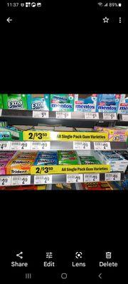 Gum advertised 2 for $3.50 but I was charged $2.19 each!