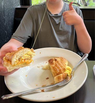 Breakfast croissant got a thumbs up