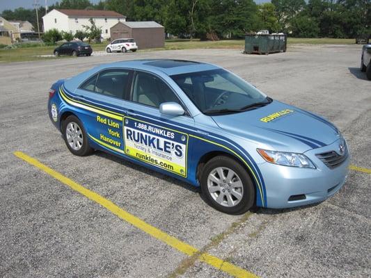 Our Camry wrap proudly showing off Runkle's pride