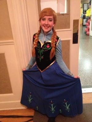 Emily playing "Anna" from Frozen in the Disney Medley show.