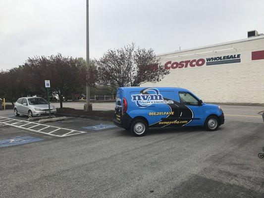 NVM Paving Truck at Costco Parking Lot Job