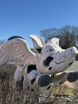 The Flying Pig statue out front