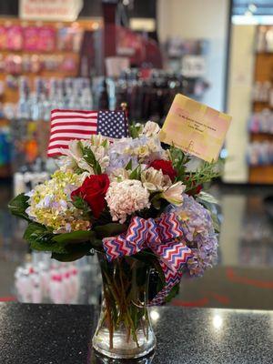 Red, white, and blue arrangement for my veteran boyfriend