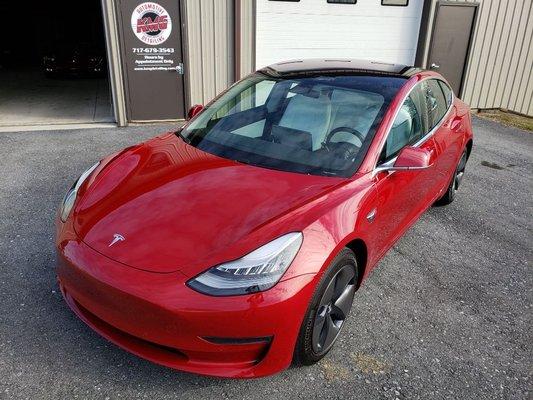 Tesla Model 3 that received a CQuartz Professional Service