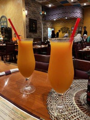 Mango Lassi and Passion Fruit Juice