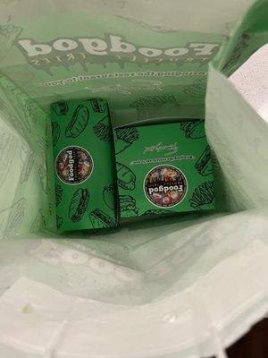 Inside of bag, food packaging