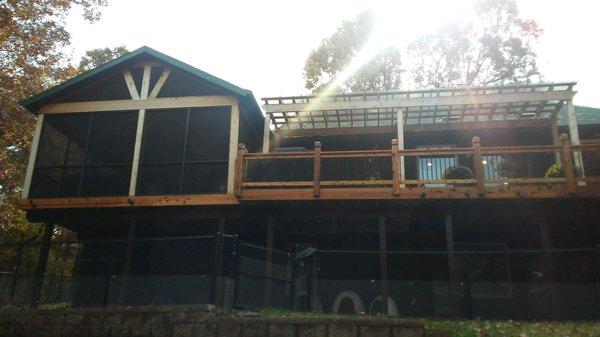 Huge Cedar Deck with Pergola and Screen Room!