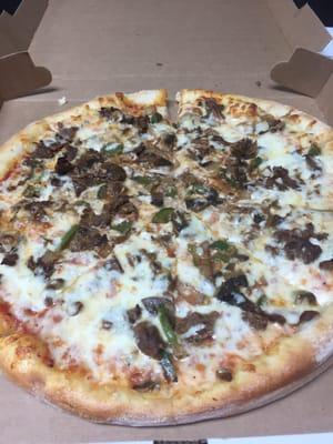 Philly Cheesesteak Pizza.  Really hits home for me.