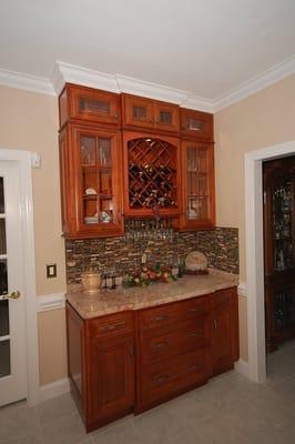 Wet bar area in Masterwood Glazed Cherry