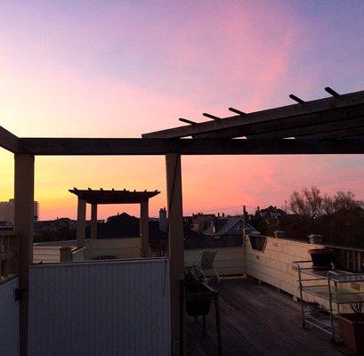 Rooftop deck sunset