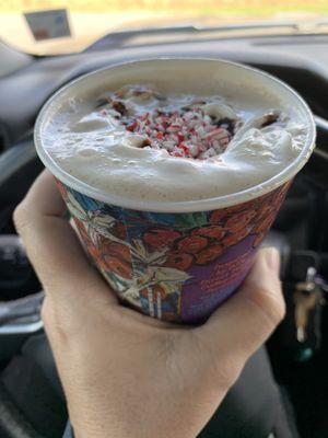 Peppermint bark latte