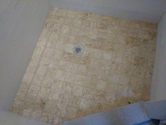 Bathroom floor.