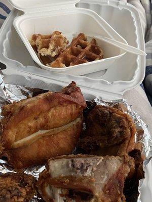 "Fried" chicken and "waffle"