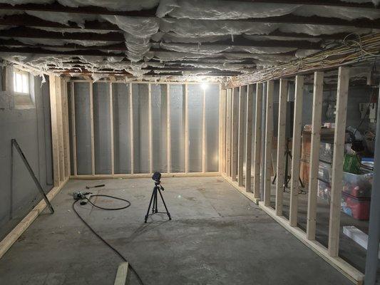 Complete basement remodel with laundry room in Johnston.