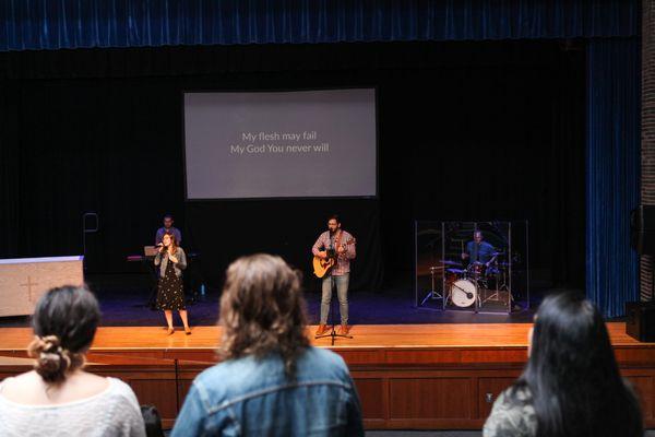 We sing songs during our worship gatherings each week.