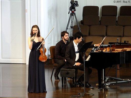 The talented Ariel Horowitz, age 18, winner of The Juilliard School’s violin concerto competition and Eric Lu, 19, Chopin competition winner