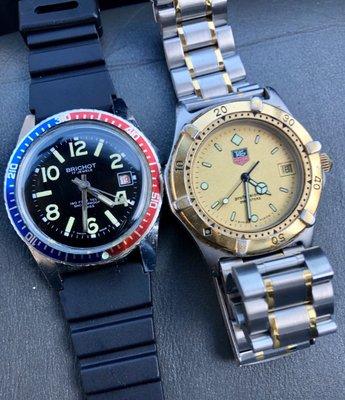 1975 diver watch and 10-year-old tag. Now perfect