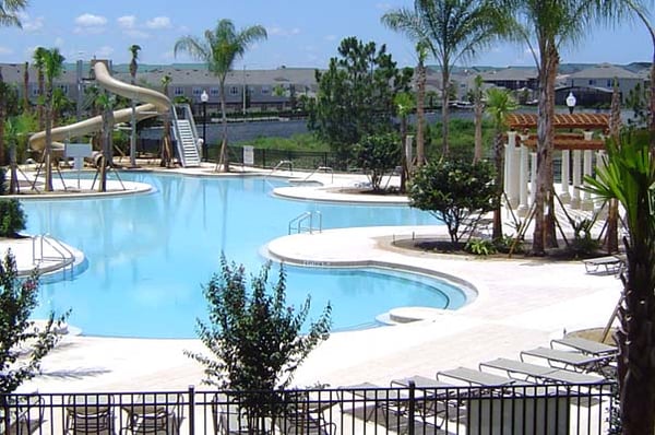 Beautiful pool a short walk away with water slide.