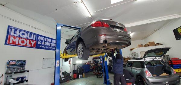 My BMW being serviced.