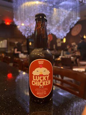 They have unique Japanese beers like Luxky Chicken, Lucky Dog, Lucky Cat