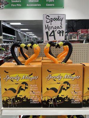 Halloween flamingos