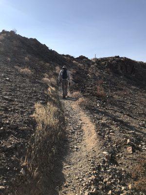 Hiking up to the summit