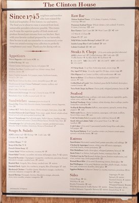 Menu and history of the building.