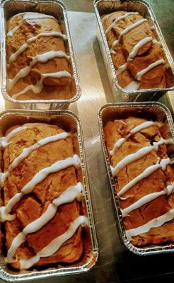 Pumpkin Bread w Cream Cheese Frosting