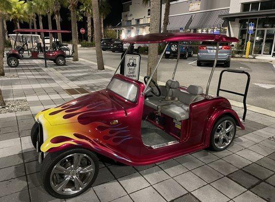 Lots of designated golf cart parking.