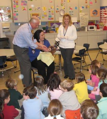 Dr. Spingler participates in many community activities.  This is Dr. Spingler and staff teaching at Shore Country Day School.