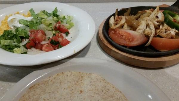 Chicken fajitas - now that they have changed to Bandidos. I miss the grill plate when it was Taqueria B.