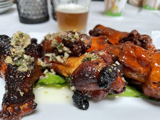 Half parm wings and half classic buffalo