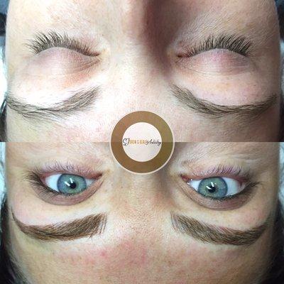 Before and after microblading