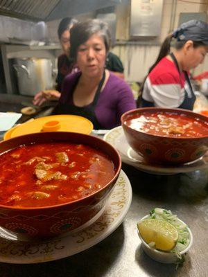 Francis and her team serving their famous Menudo on a Saturday morning.