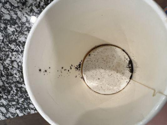 Coffee grounds at the bottom